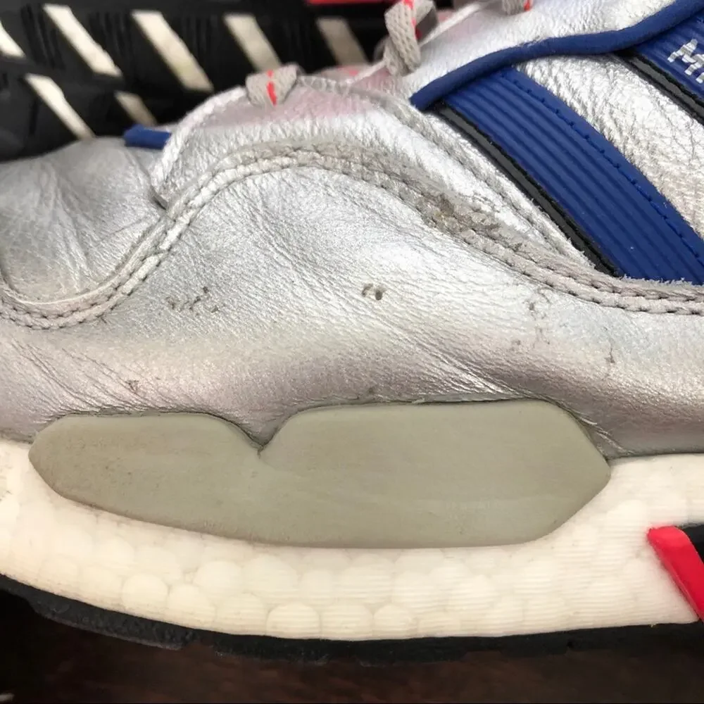 Adidas ZX 930 EQT Sneakers Shoes Metallic Silver Red Blue Run w/ Box Men 12 READ